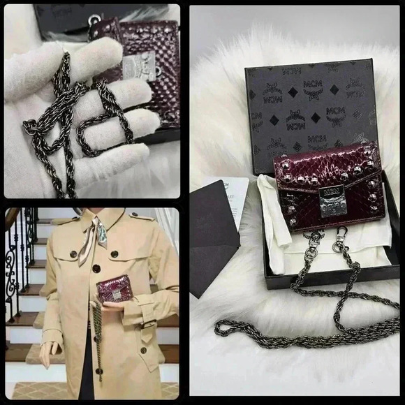 🎁MCM Studded Cardholder Crossbody Chain - Picture 17 of 17